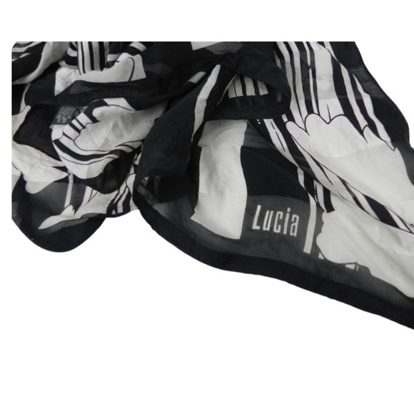 100% Silk Sheer Scarf Vintage - Picture 6 of 7